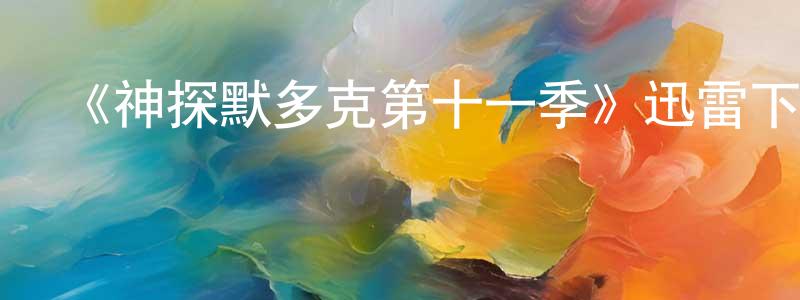 《神探默多克第十一季》迅雷下載/在線觀看-犯罪歷史-美劇天堂 陳宗顯的blog